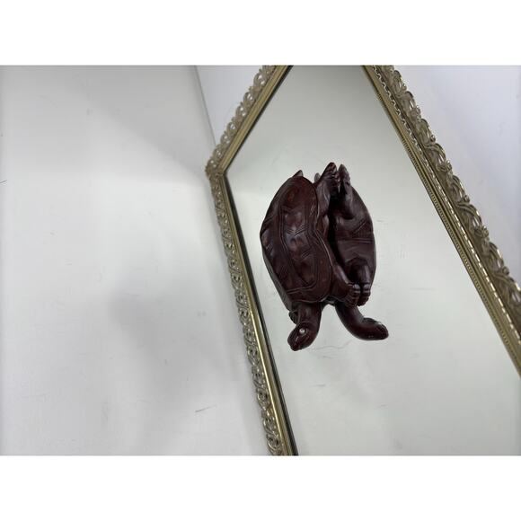 Vintage Wooden Turtle - Hand Made Wooden Intricately Carved Beautiful Treen Orna - Picture 5 of 10